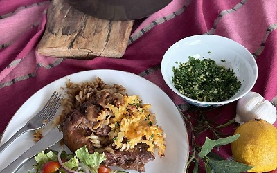 Lamb casserole with gremolata