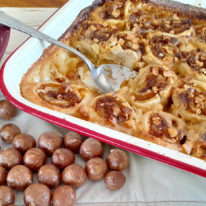 Baked butternut and macadamia pinwheels