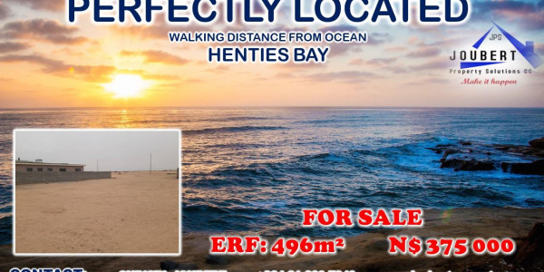 PERFECTLY LOCATED ERF FOR SALE IN HENTIES BAY